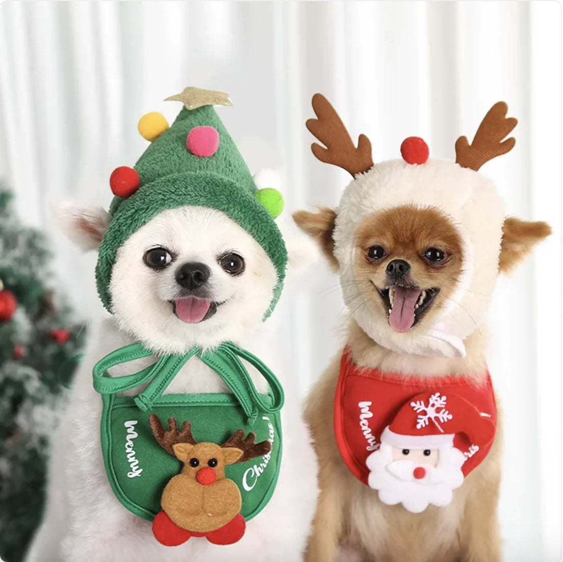 Pet Christmas Hat and Bib Set